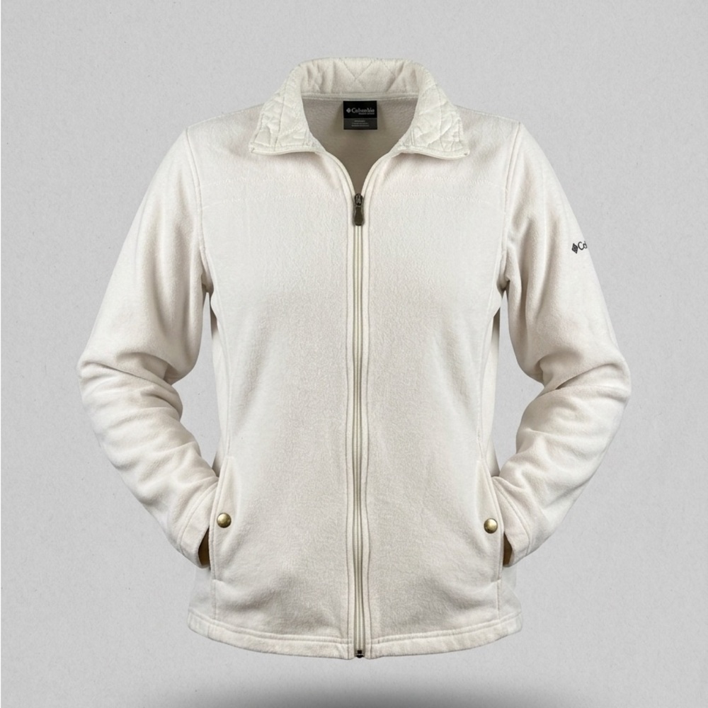 Columbia Women's Full-Zip Fleece Jacket‎ - Cream/Off-White - Size XL